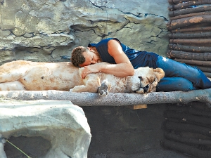 Художник с хищницей даже спят в обнимку. Фото Ольга Дзюба 