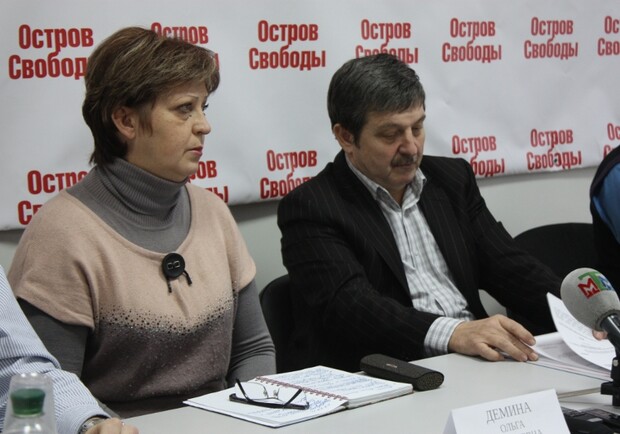 Ольга Демина в пресс-центре