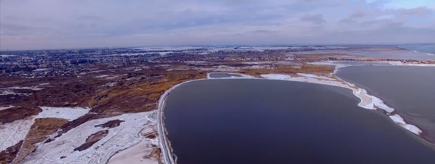 Новость - События - Полюбуйся: замерзшее Азовское море с высоты птичьего полета