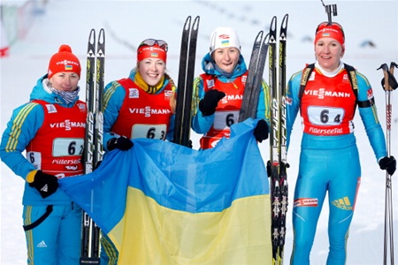 Украинские биатлонистки взяли золото Олимпиады в Сочи