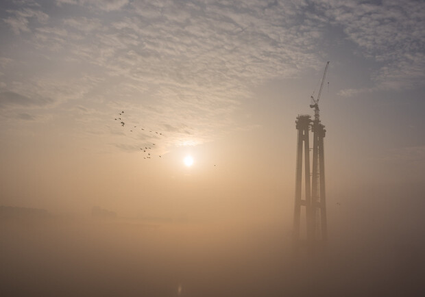 В Запорожье запечатлели туманное утро  - фото: fb Eugene Vik