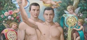 За 50 тысяч долларов: в интернете продают картину с голыми братьями Кличко