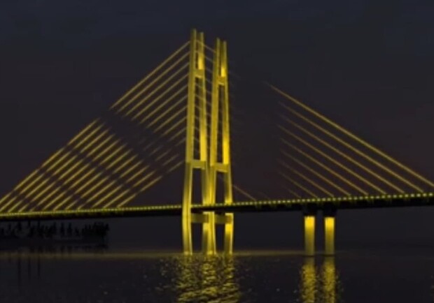 Как в Запорожье будут подсвечивать новый вантовый мост. 