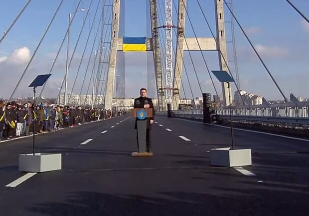 В Запорожье Владимир Зеленский открыл самый высокий мост Украины. 