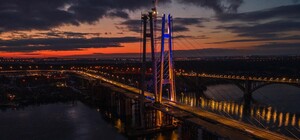 Как выглядит новый запорожский мост в ночное время (фото)