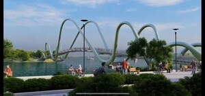 В Киеве продолжат строить пешеходный мост на Оболонский остров