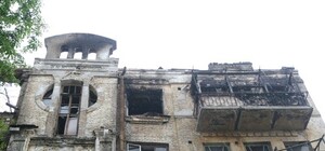 Жильцы засекли во время пожара возле отеля 