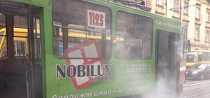 У Львові під час руху загорівся трамвай