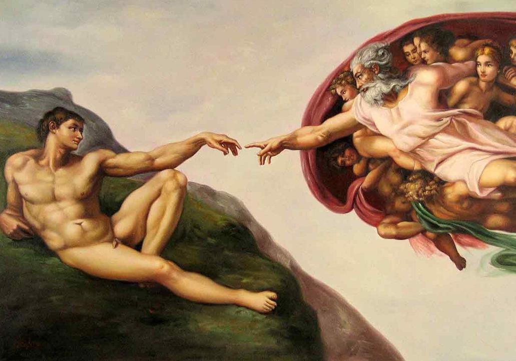 Фрагмент фрески Микеланджело "Сотворение мира" (1511)