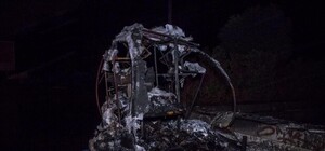 Фотофакт: ночью на Набережном шоссе сгорела кофейня-улитка