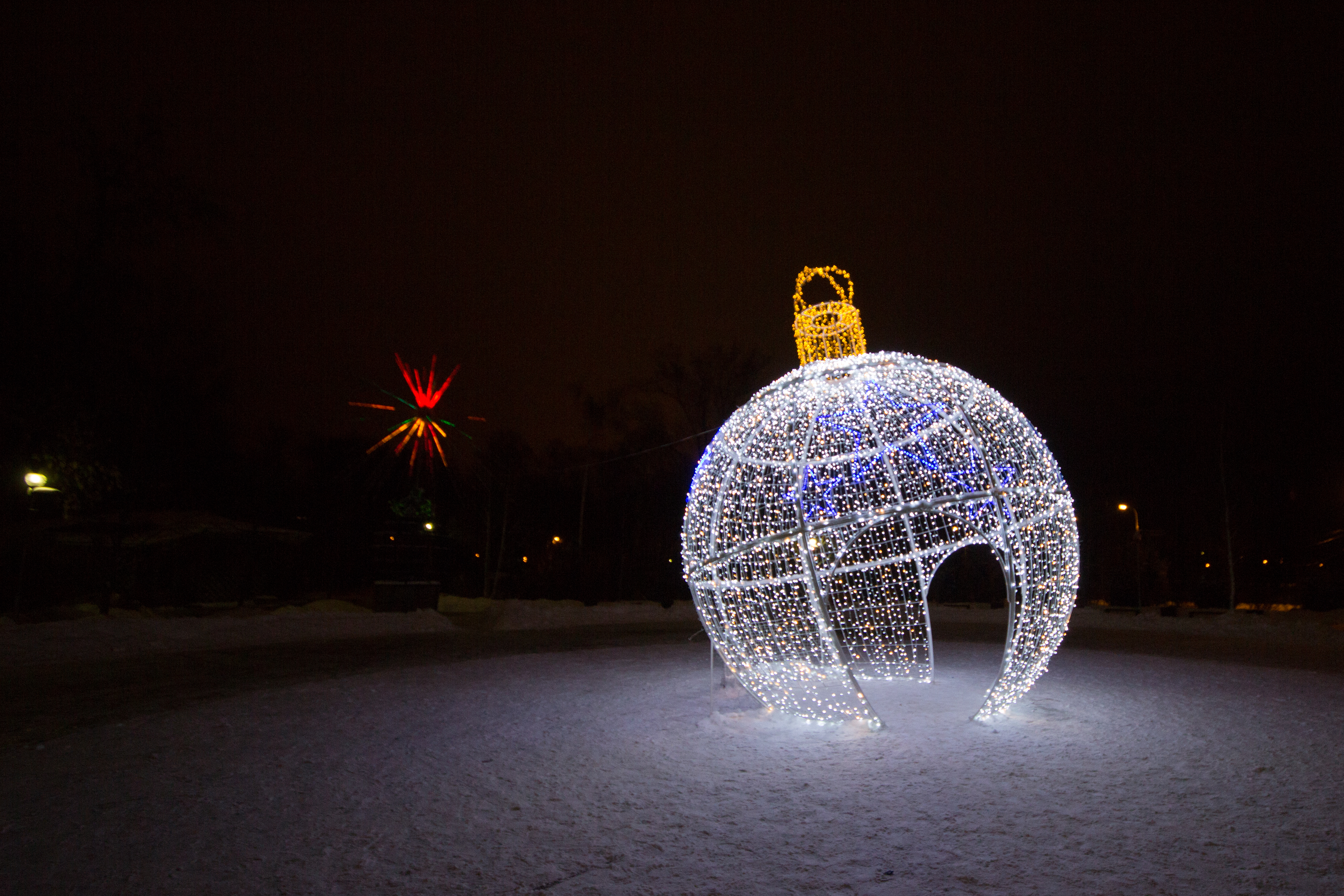 Новогодний шар в Запорожье. Фото: 1001elka.by