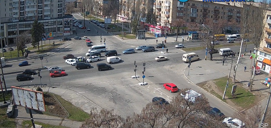 ДТП в центре Запорожья. Фото: webcam.zp.ua
