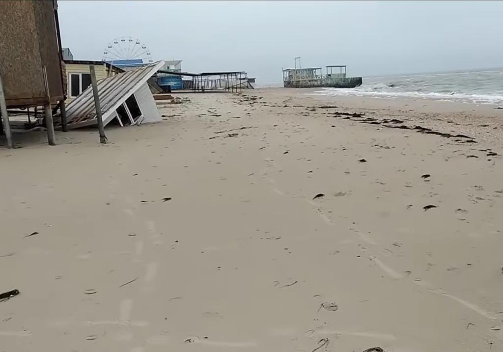 Последствия шторма в Кирилловке. Скриншот с видео