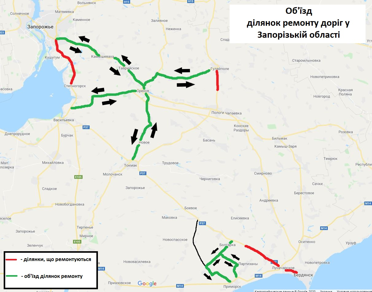 Участки для объезда участков с ремонтными работами / фото: Служба автодорог