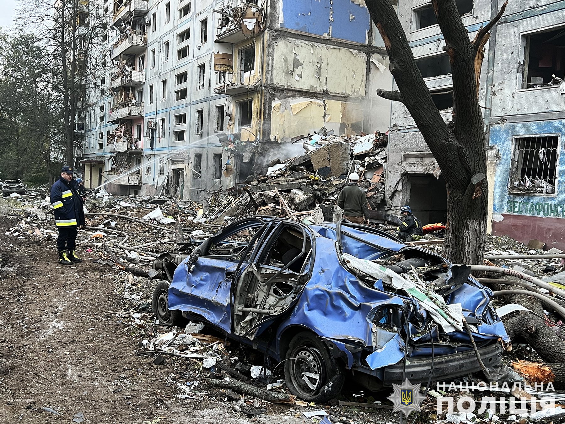 Последствия ракетных ударов по Запорожью -