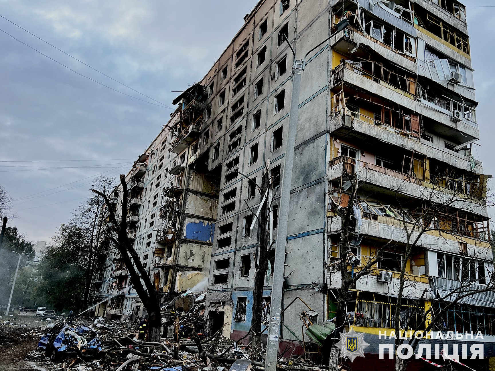 Последствия ракетных ударов по Запорожью -