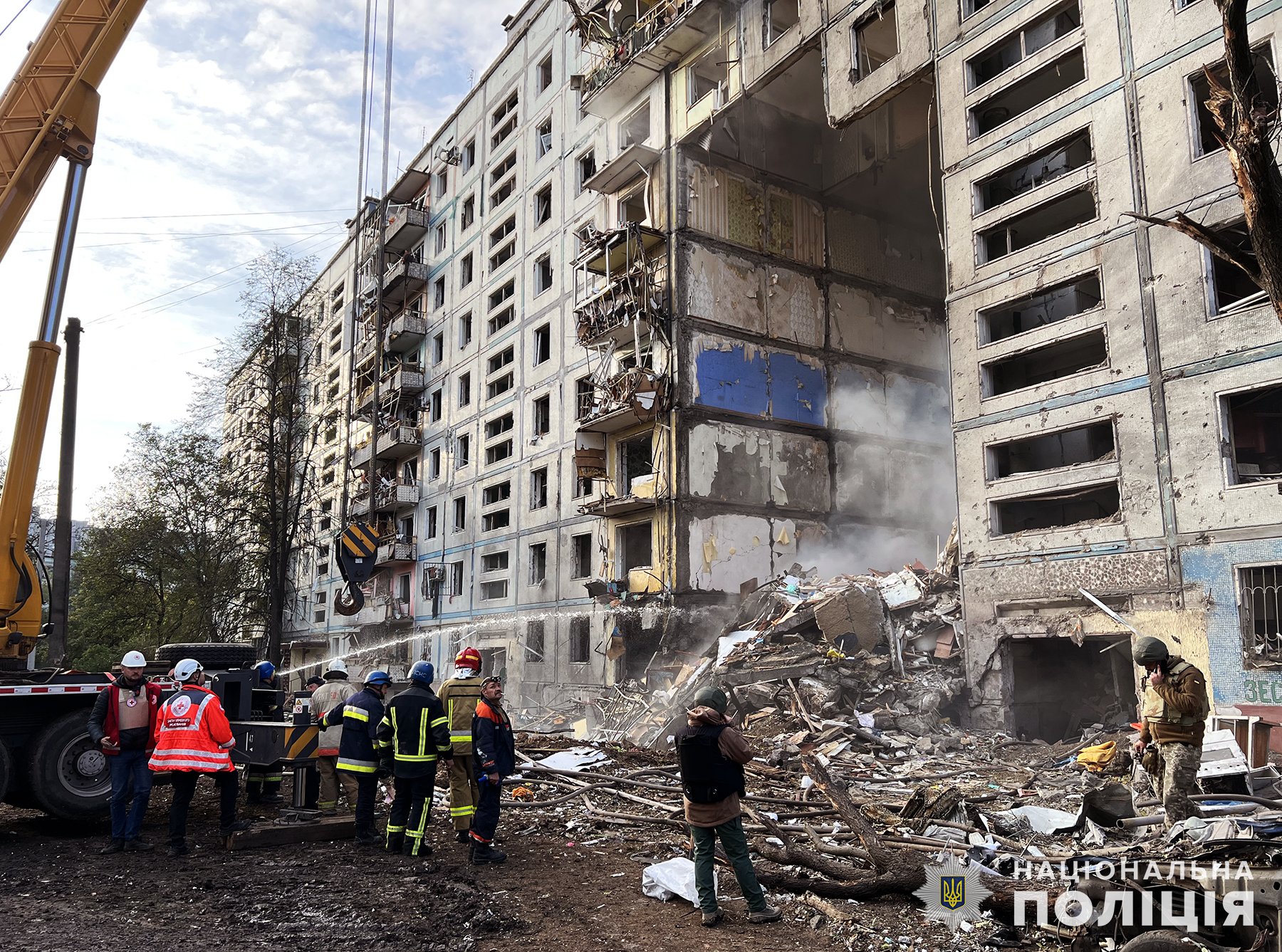 Последствия ракетных ударов по Запорожью -