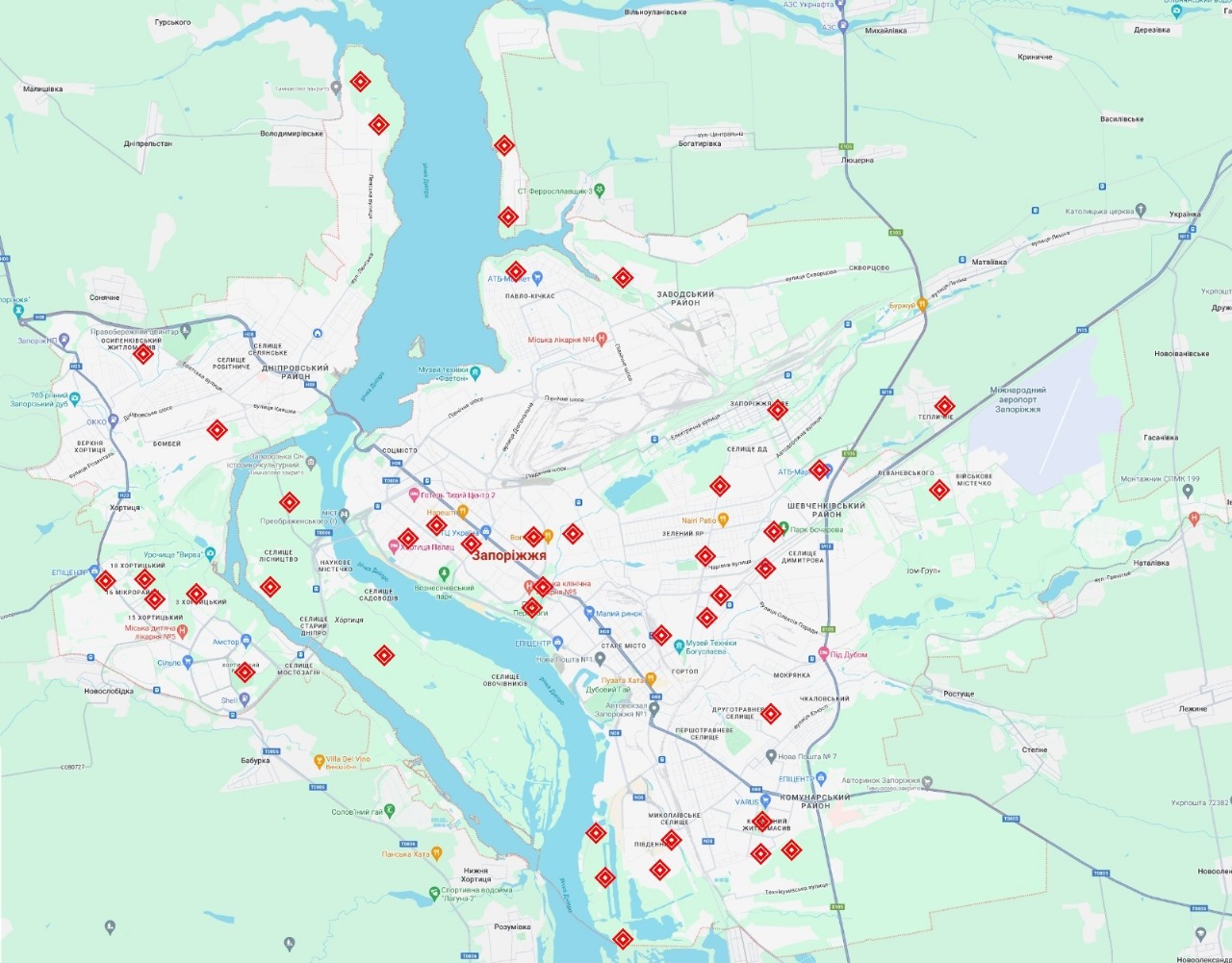 Карта кліщів у Запоріжжі.