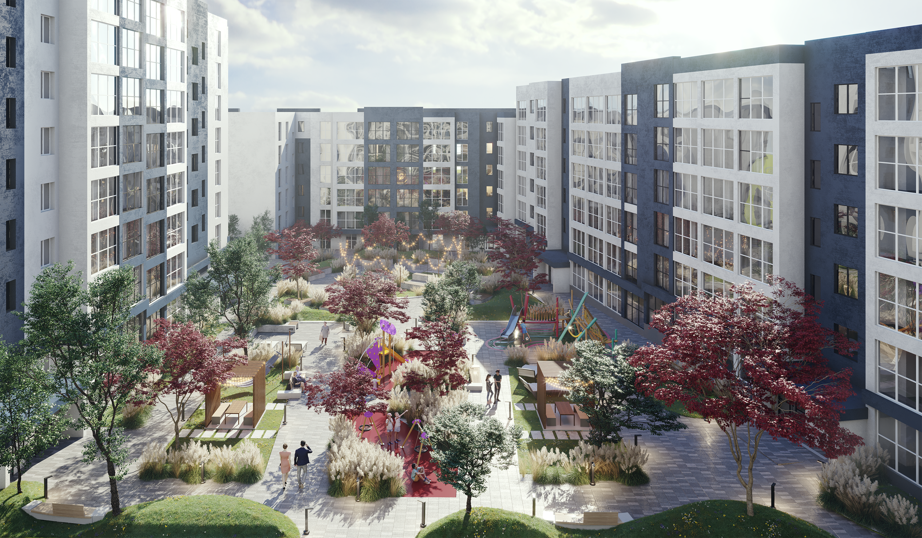 Во внутреннем дворике будет парк