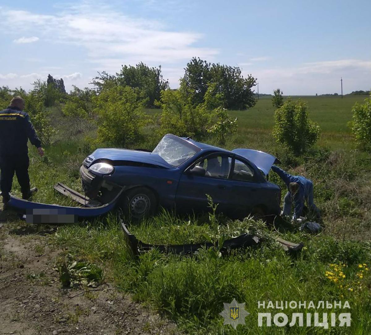 Авария на трассе под Запорожьем / фото: ГУНП Днепропетровской области