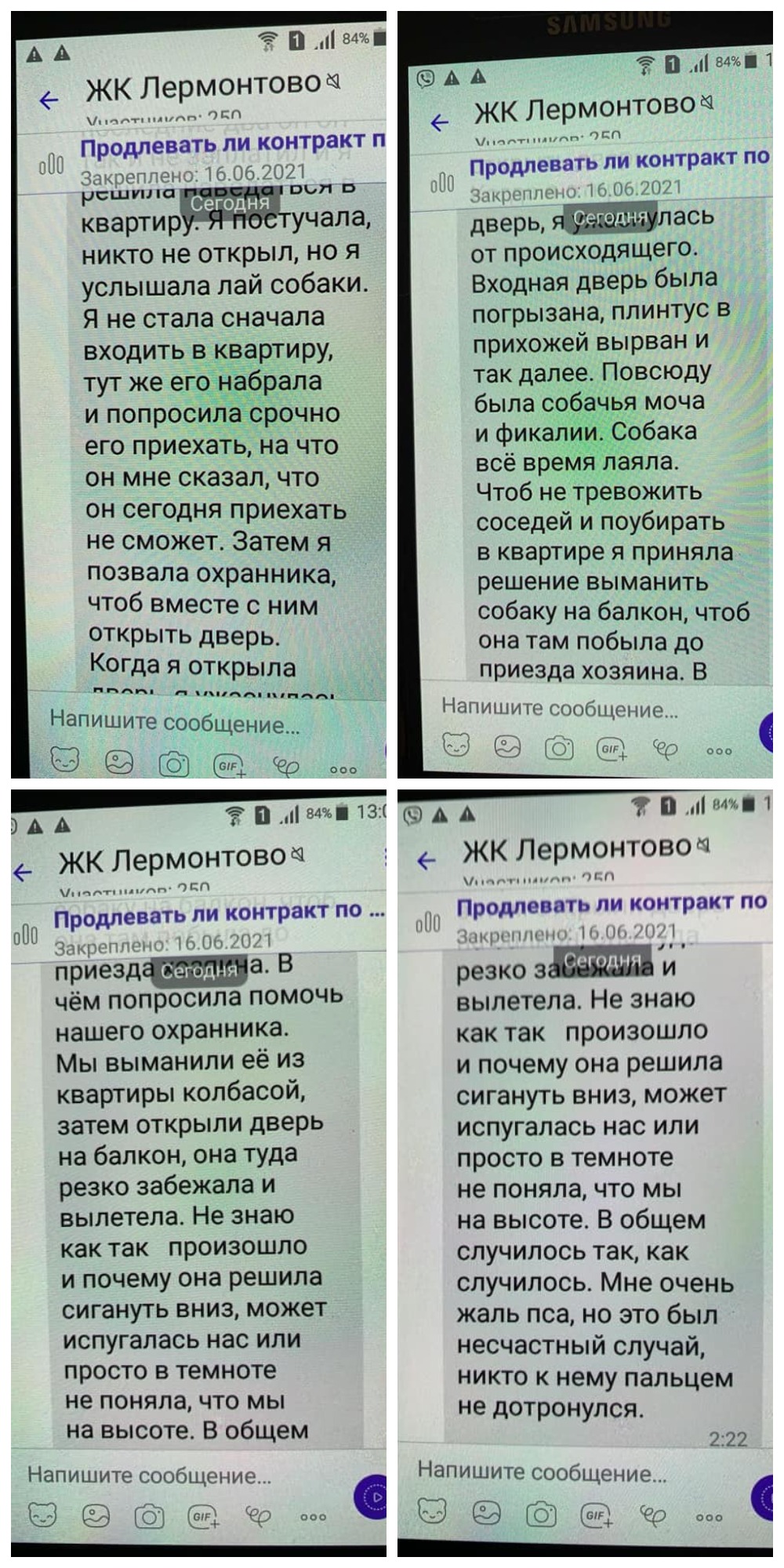 Переписка жильцов ЖК / фото: fb Елена Пылова