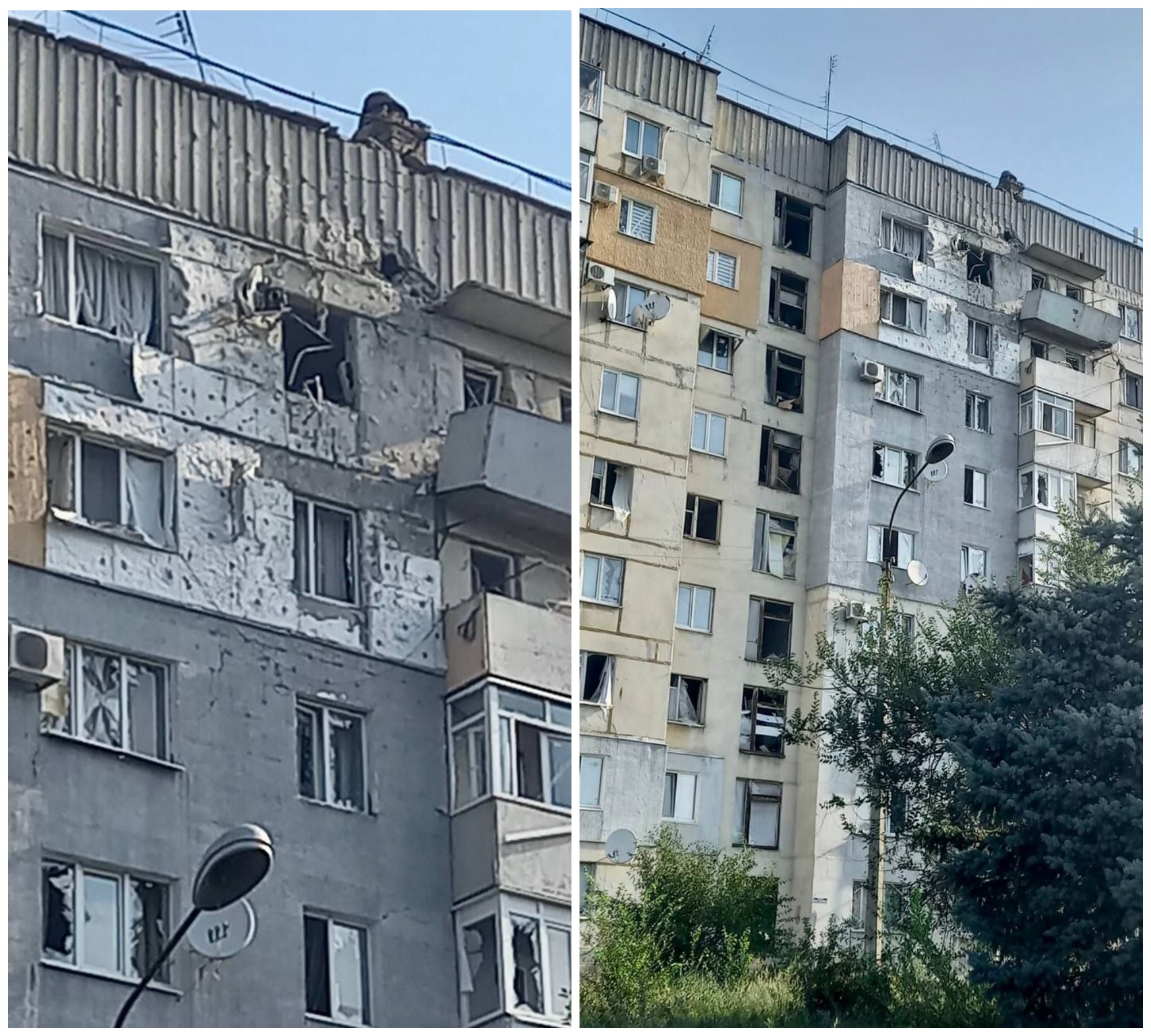 Пошкоджена багатоповерхівка в Оріхові -