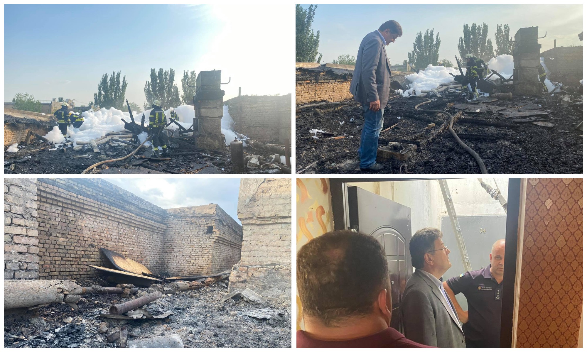 Мэр на месте пожара / фото: fb Владимир Буряк