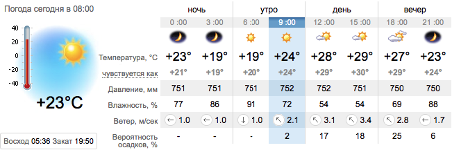 Погода в Запорожье на 17 августа / sinoptik.ua
