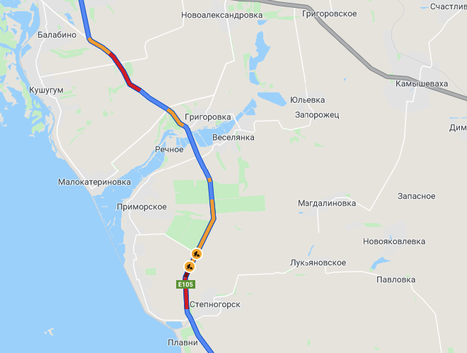 Тянучки на трассе тут /  Google Maps