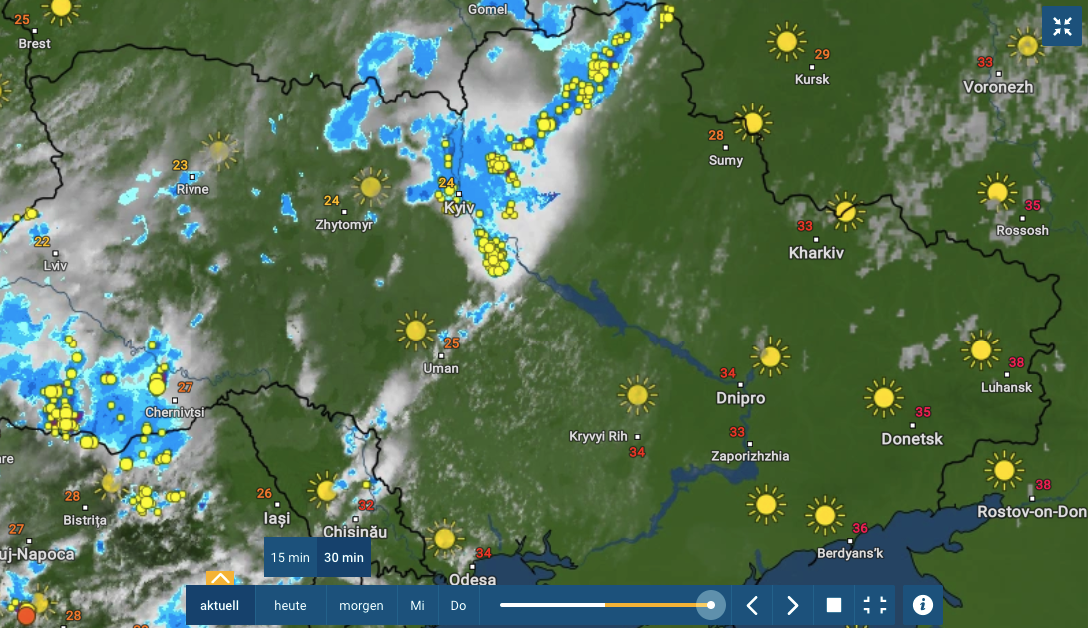 Пока в Запорожье "апокалипсис" не идет / www.wetteronline.de