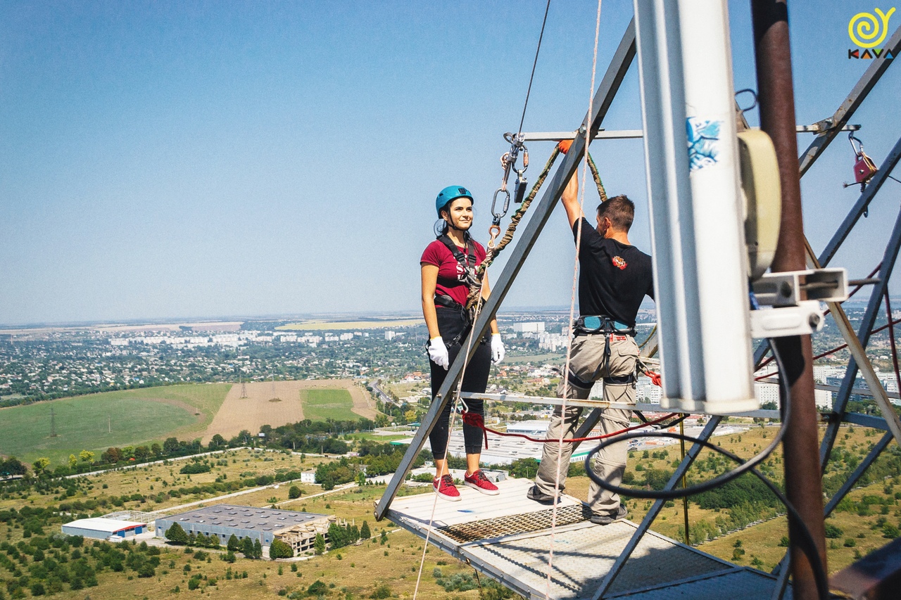 Прыжки с веревкой с трубы 126 метров  фото 1