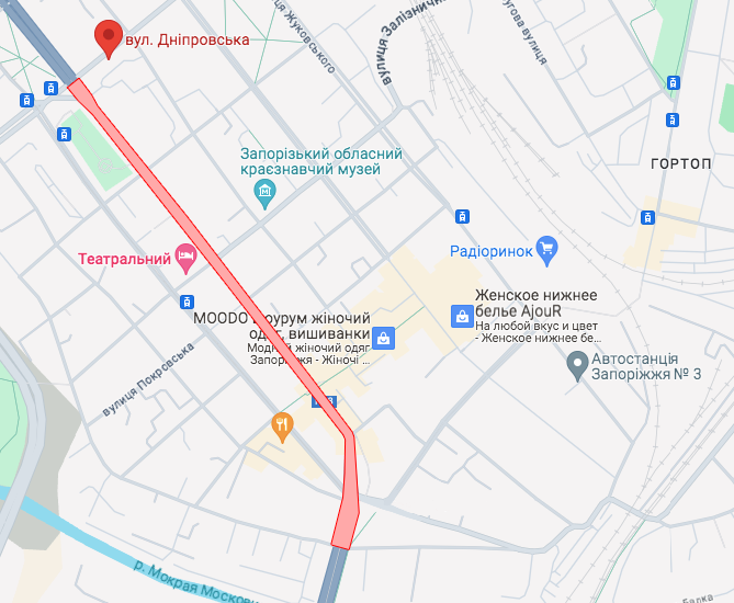 Перекрыта дорога тут
