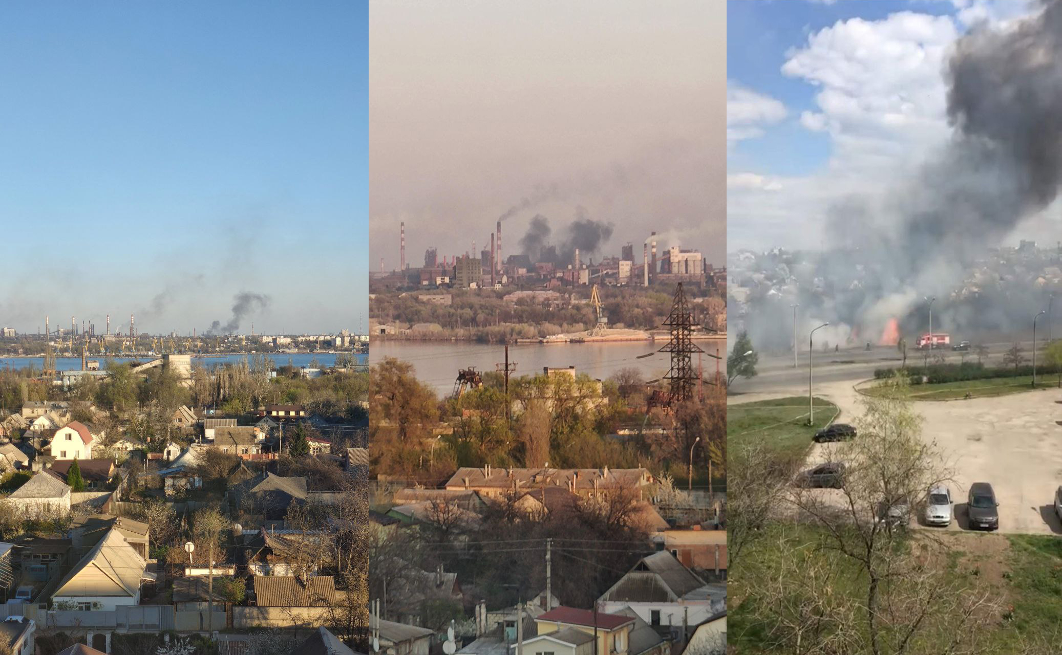 Три дня подряд в Запорожье были крупные пожары, которые видно было даже с других концов города / фото: Vgorode и Алина Деревянко