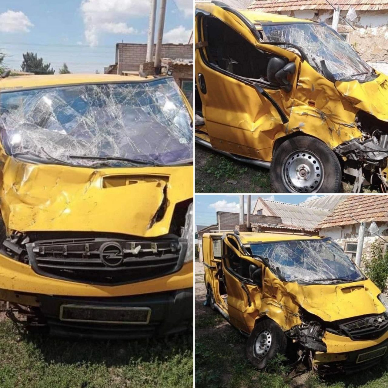 В Мелитополе военный КамАЗ протаранил микроавтобус с семьей