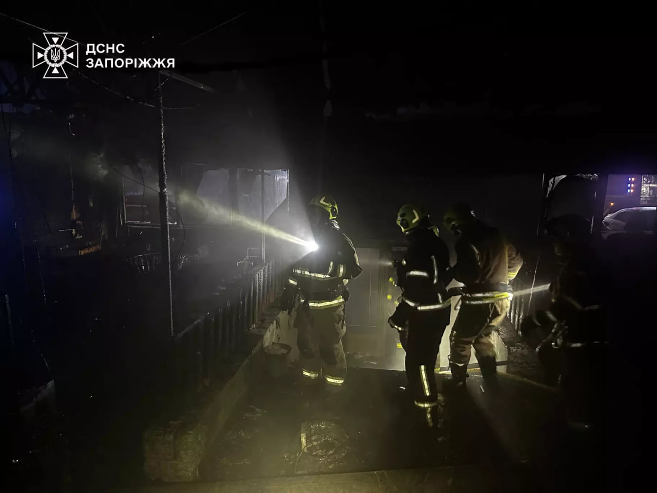 Возле Малого рынка в Запорожье сгорел ресторан 