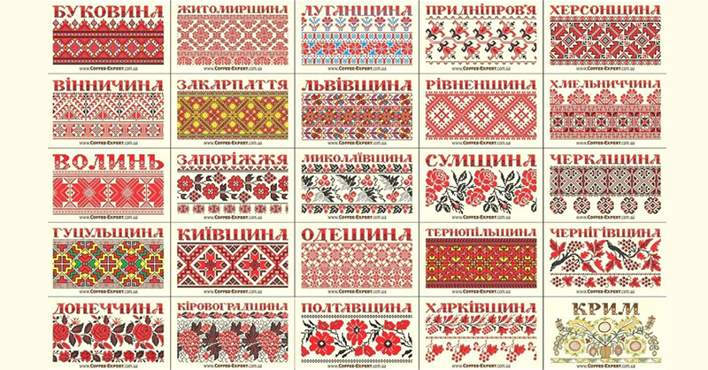 Орнаменты регионов.