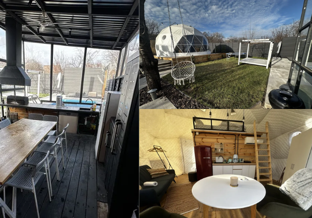 Глемпинг в центре города с геокуполом -