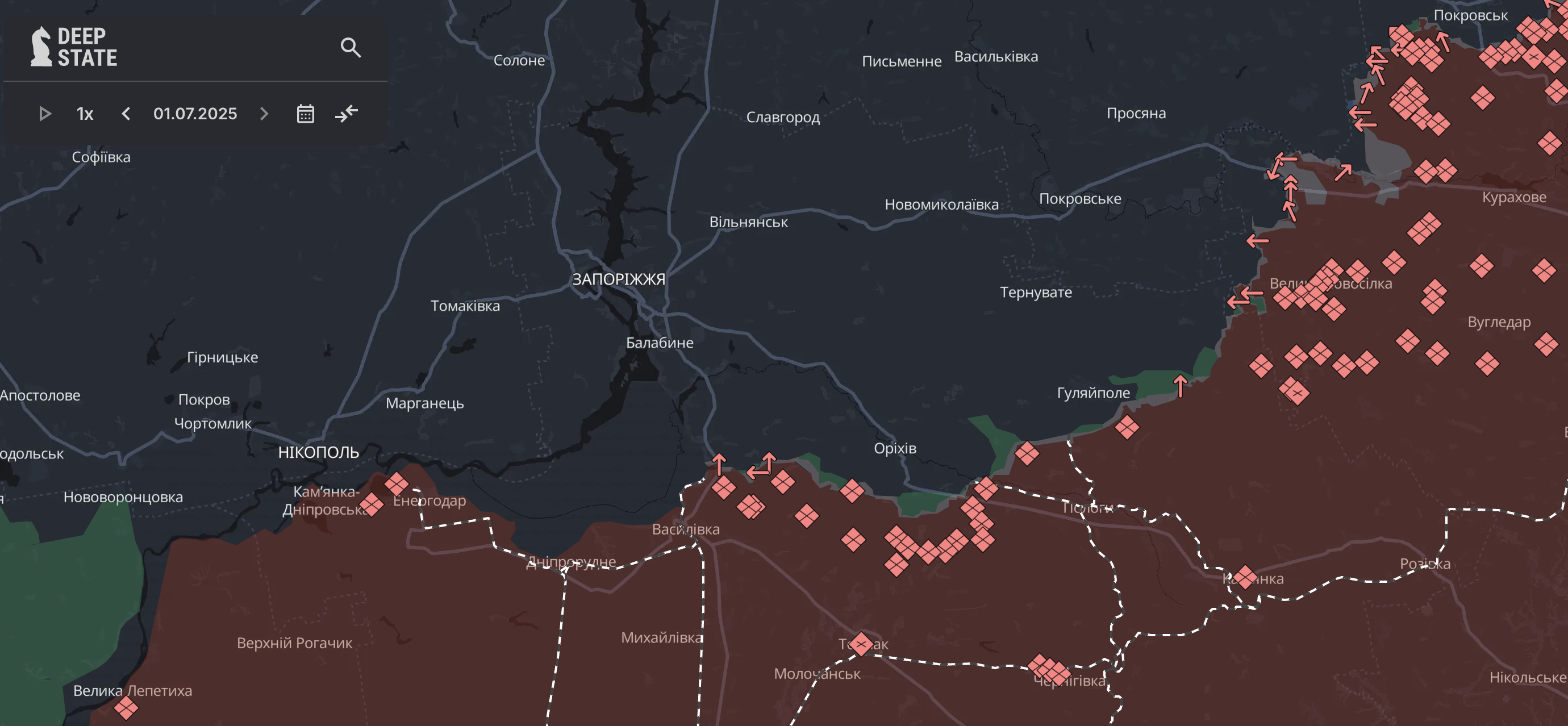 Карта боевых действий.