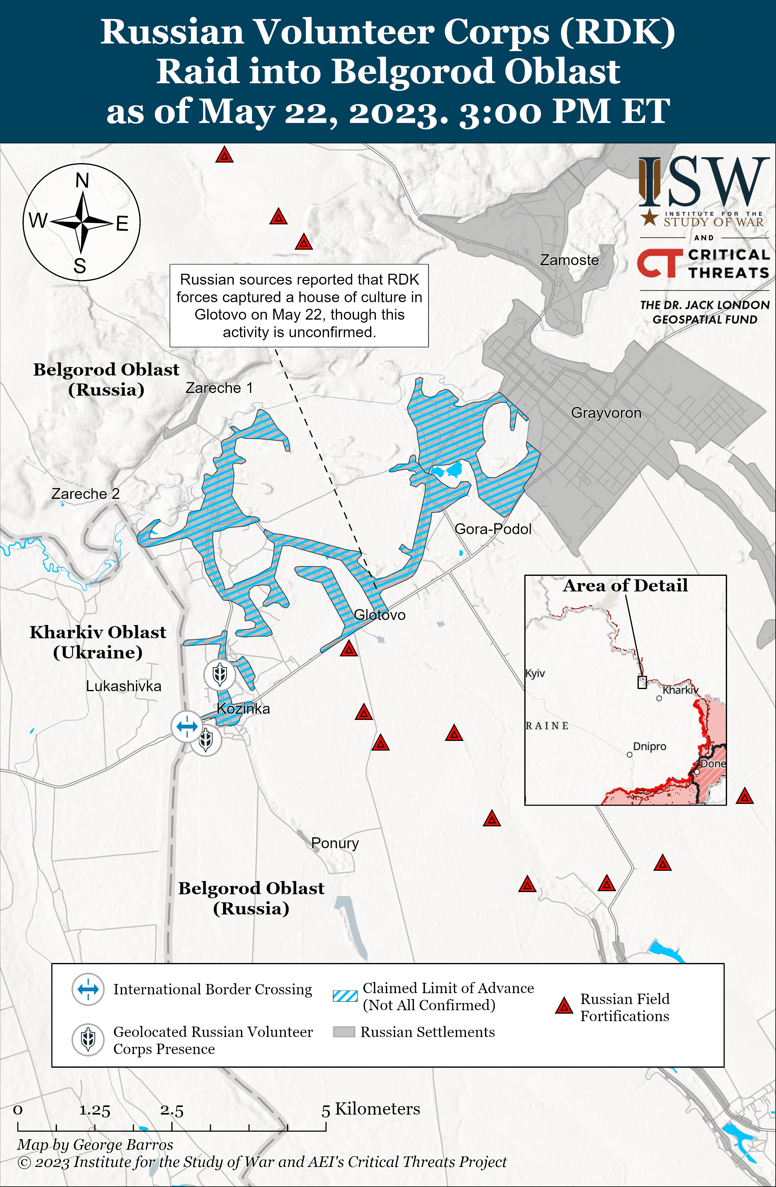Карта боевых действий в Украине 23 мая.