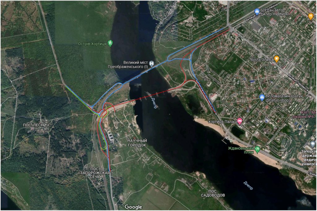 Как будет курсировать транспорт в Запорожье по вантовому мосту.