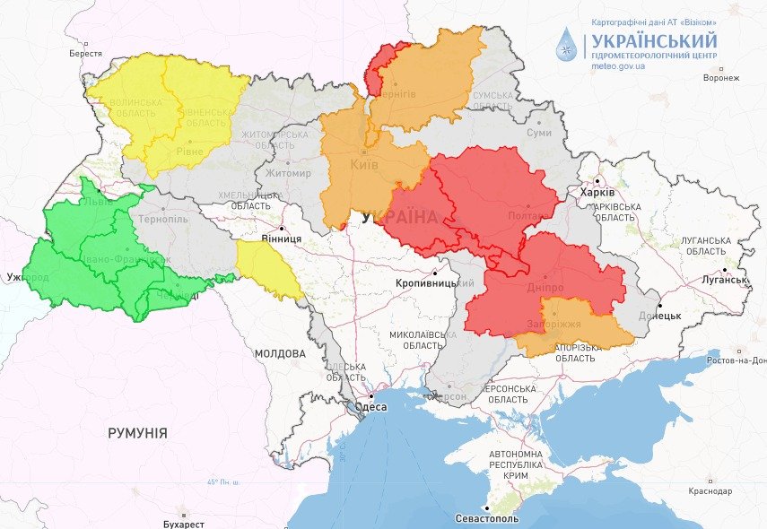 В Запорожской области предупреждают об угрозе подъема уровня воды в реке Днепр. || Фото: facebook.com/UkrHMC