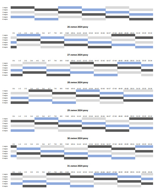 График отключения света в Запорожье на июль 2024