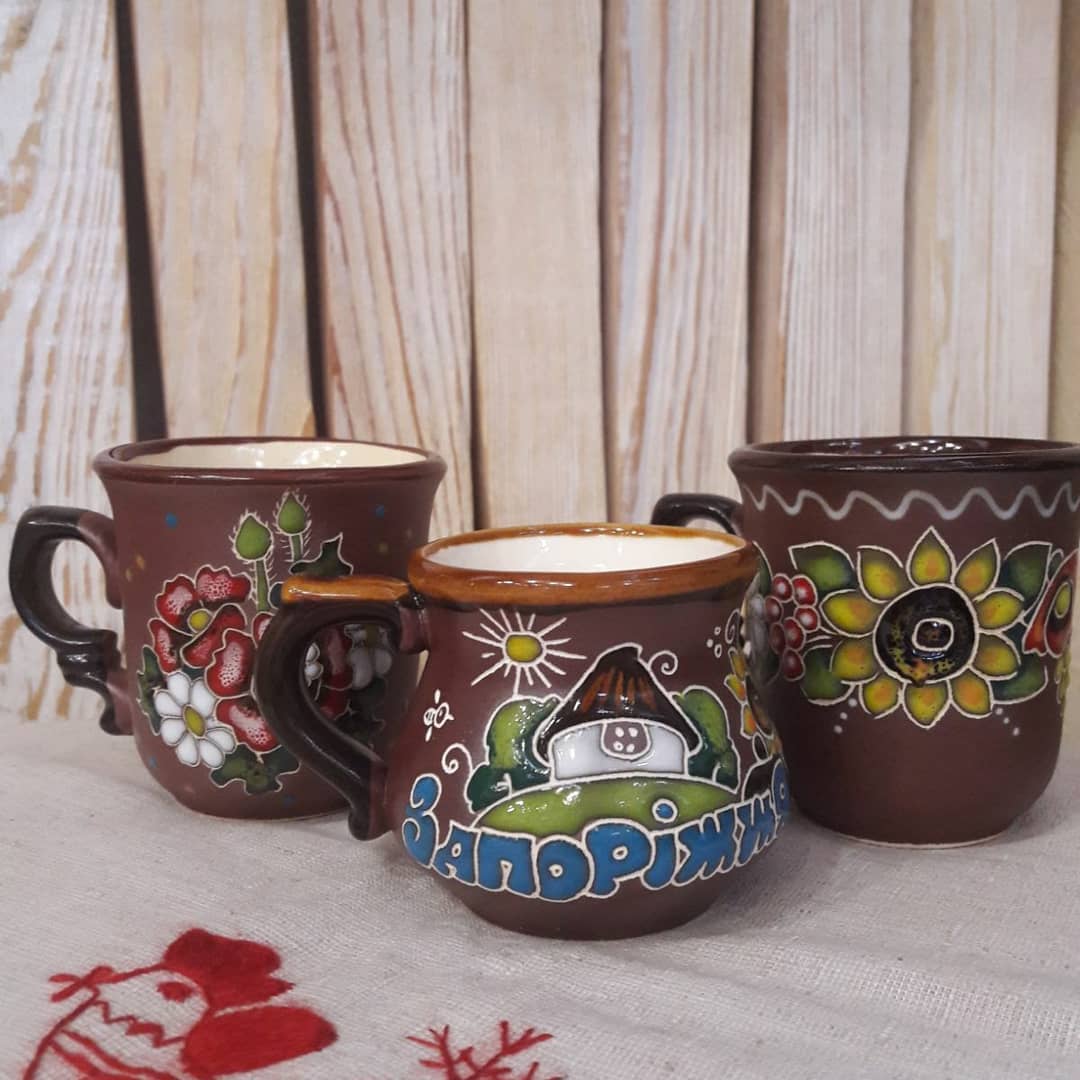 Керамика и глиняная посуда с изображением Запорожья.