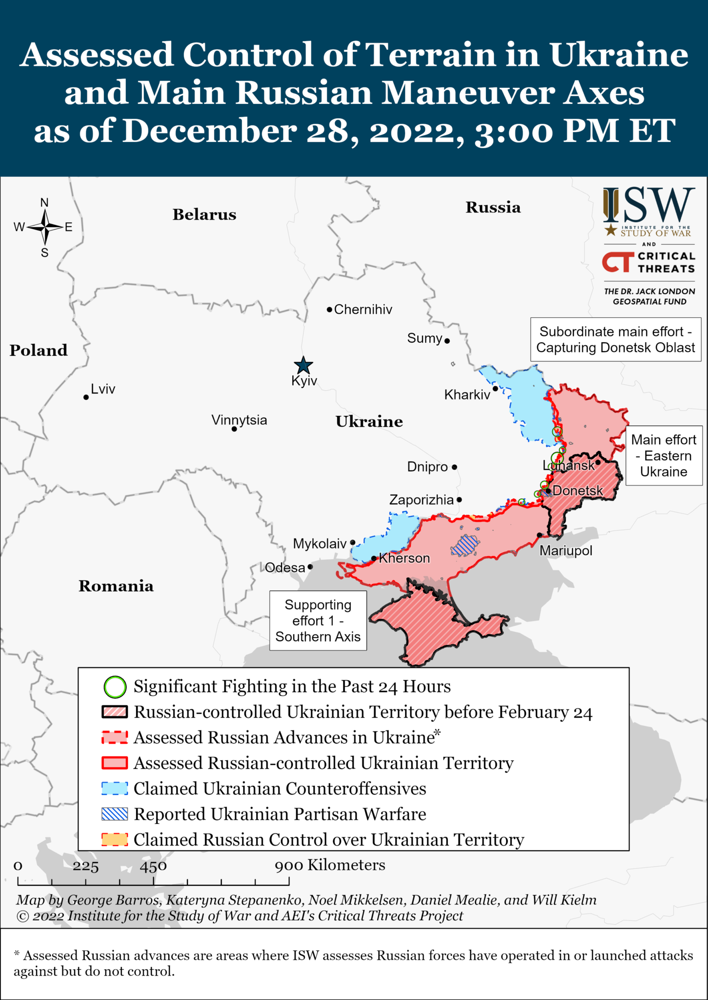 Как выглядит линия фронта в Запорожской области? || Фото: understandingwar.org