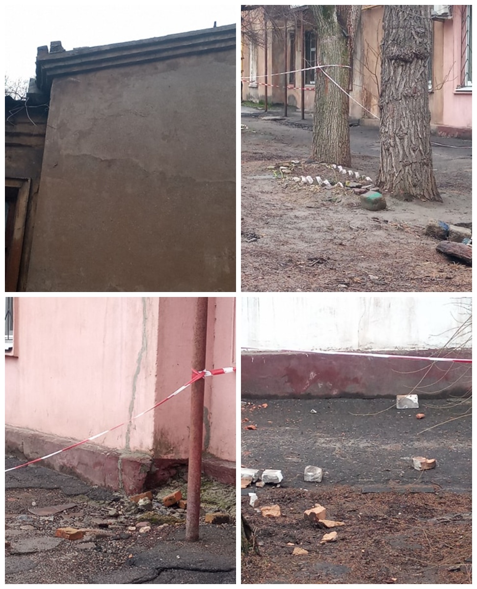 С крыши дома отваливаются кирпичи. Фото: Светлана Коломоец