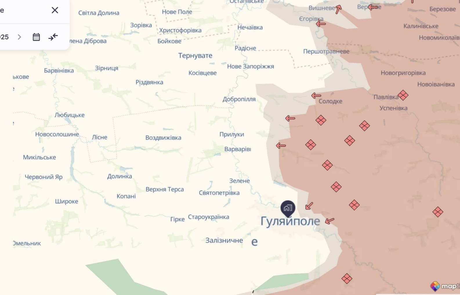 Ориентировочная карта боевых действий на 5 декабря. Фото: DeepStateMap
