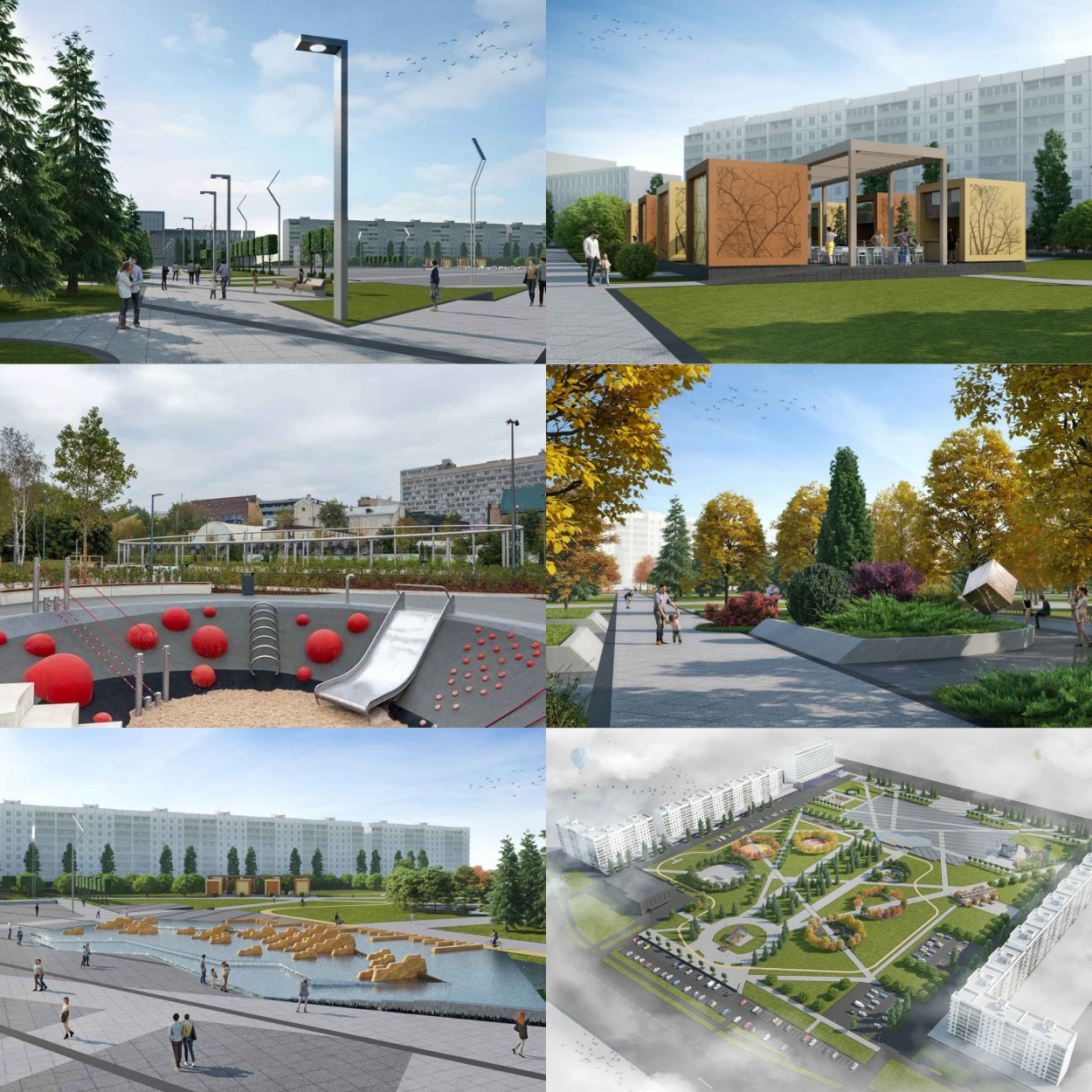 Визуализация проекта реконструкции площади Фестивальной в Запорожье.