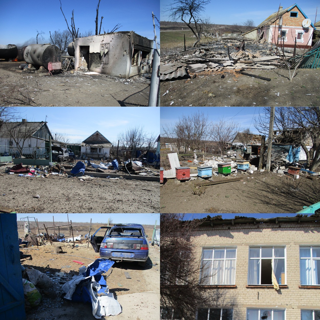 Пострадала и местная школа, и жилые дома, и автомобили.