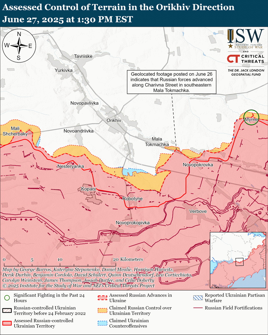 Продвижение россиян в Малой Токмачке.