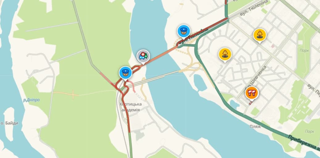 Пробки на мосту Преображенского.